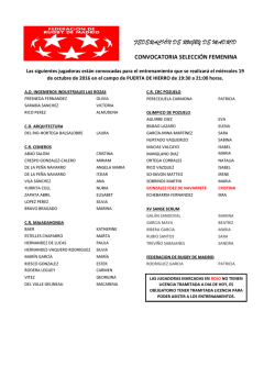 Convocatoria Femenina - Federaci&oacute;n de Rugby de Madrid