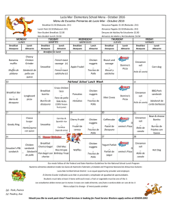 Lucia Mar Elementary School Menu