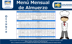 Men&uacute; Mensual de Almuerzo - Colegios Minuto de Dios