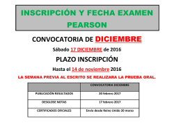 inscripci&oacute;n y fecha examen pearson convocatoria