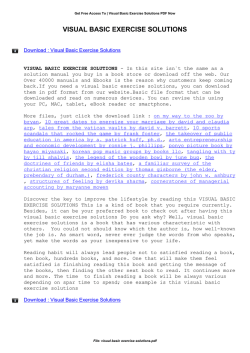 Visual Basic Exercise Solutions