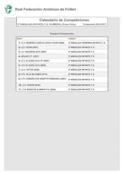 Calendario de Competici&oacute;n