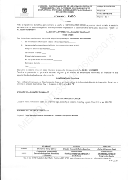 FORMATO: AVISO Contra la presente no procede recurso alguno y