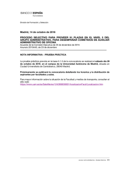 Madrid, 14 de octubre de 2016 PROCESO SELECTIVO PARA