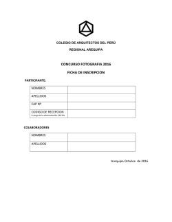 CONCURSO FOTOGRAFIA 2016 FICHA DE INSCRIPCION