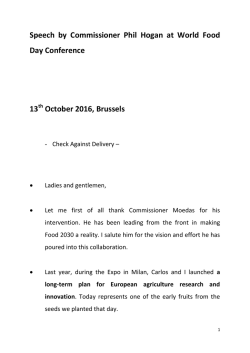 Speech by Commissioner Phil Hogan at World Food Day