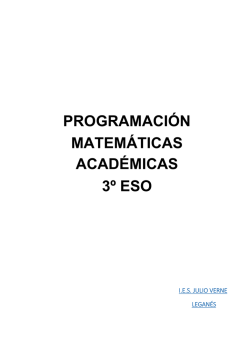 programaci&oacute;n matem&aacute;ticas acad&eacute;micas 3&ordm; eso
