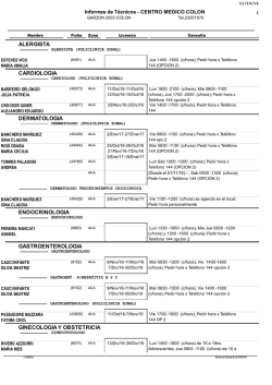 PDF con listado completo de Especialidades y M&eacute;dicos