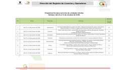 Agenda movil del 10 al 14 de Octubre del 2016