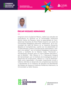 Mtro. Oscar V&aacute;squez Hern&aacute;ndez