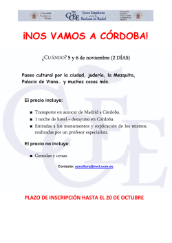 &iexcl;NOS VAMOS A C&Oacute;RDOBA!