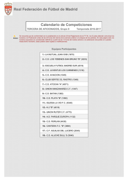 Calendario de Competici&oacute;n