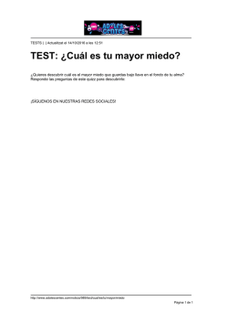 TEST: &iquest;Cu&aacute;l es tu mayor miedo?