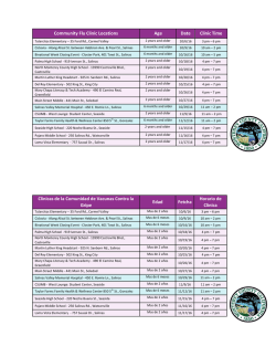 Community Flu Clinic Locations Age Date Clinic Time unity Flu