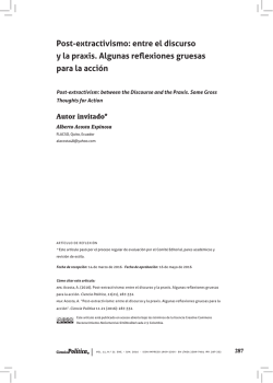 Post-extractivismo: entre el discurso y la praxis