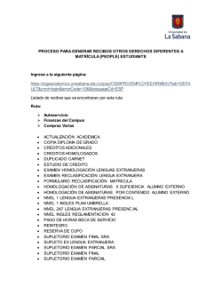 PROCESO PARA GENERAR RECIBOS OTROS DERECHOS