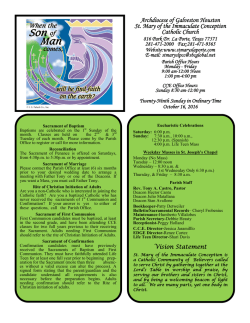 Oct. 16, 2016 - St Mary of the Immaculate Conception