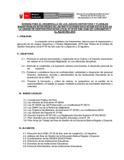 Normas para los Juegos Deportivos y Florales