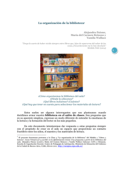 La organizaci&oacute;n de la biblioteca- Paione-Reinoso