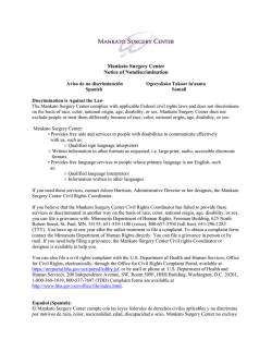 Mankato Surgery Center Notice of Nondiscrimination