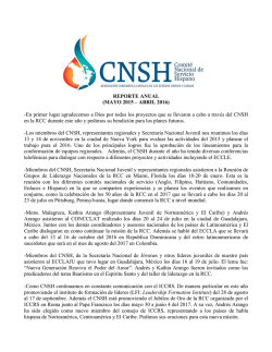 Reporte Anual - Renovaci&oacute;n Carism&aacute;tica Cat&oacute;lica