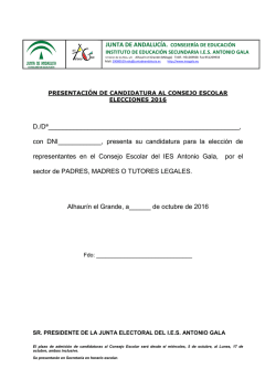 Impreso presentaci&oacute;n candidatura padres