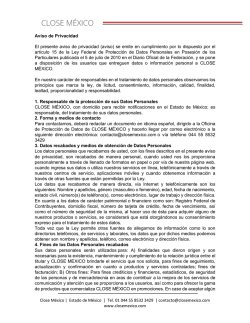 Pol&iacute;ticas de Privacidad/Privacy Policies