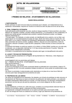 Bases y Boletin &ndash; I Premio de Relatos Villaviciosa 2016