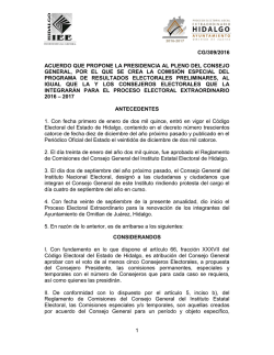 1 cg/309/2016 acuerdo que propone la presidencia al pleno