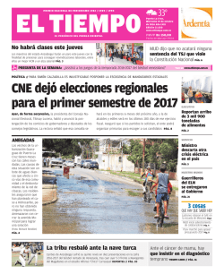 CNE dej&oacute; elecciones regionales para el primer semestre