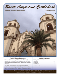 October 23, 2016 - St Augustine Cathedral