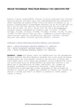 Revue Technique Tracteur Renault 551 Gratuite | Free