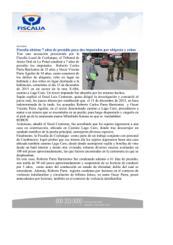 Fiscal&iacute;a obtiene 7 a&ntilde;os de presidio para dos