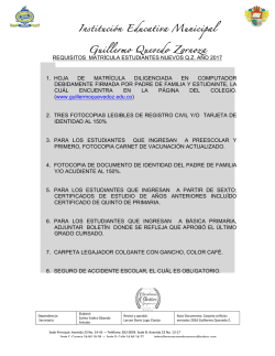 Requisitos para la Matr&iacute;cula - institucion educativa municipal