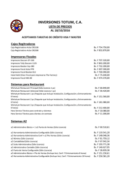 Lista de Precio - Inversiones Totum, CA