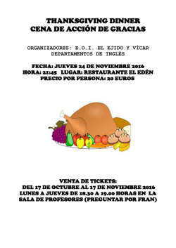 Cena de acci&oacute;n de gracias