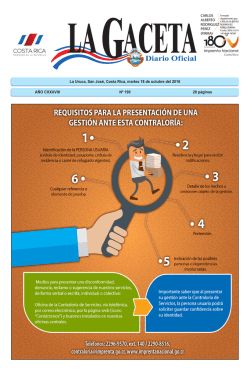 LA GACETA N&deg; 199 de la fecha 18 10 2016