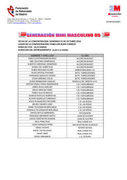 fecha de la concentracion: domingo 23 de octubre