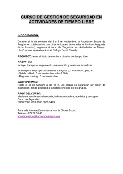 curso de gesti&oacute;n de seguridad en actividades de tiempo libre