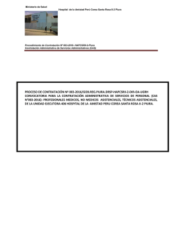 convocatoria - Hospital Santa Rosa Piura