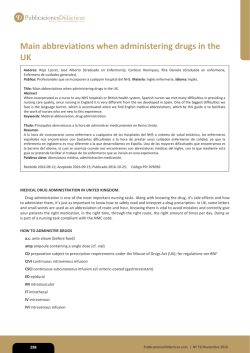 Main abbreviations when administering drugs in the UK