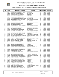 LISTADO GENERAL DE POSTULANTES EN ORDEN DE MERITO