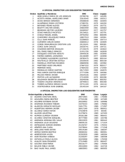 ANEXO &Uacute;NICO A OFICIAL INSPECTOR LOS SIGUIENTES
