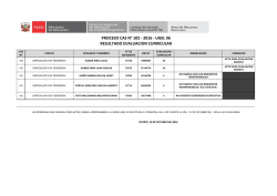 proceso cas n&deg; 102 - 2016 - ugel 06 resultado evaluacion curricular