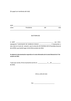 Autorizaci&oacute;n representaci&oacute;n club