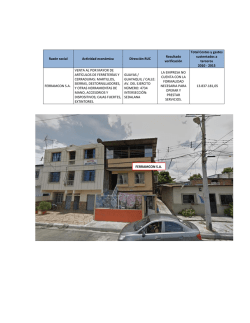 Raz&oacute;n social Actividad econ&oacute;mica Direcci&oacute;n RUC Resultado