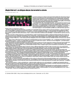 &iexcl;Sopla Bairoa! Los obispos atacan duramente la colonia