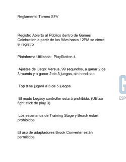 Reglamento Torneo SFV Registro Abierto al P&uacute;blico dentro de