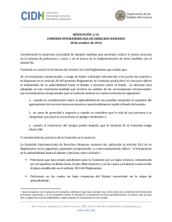 RESOLUCI&Oacute;N 1/16 COMISI&Oacute;N INTERAMERICANA DE