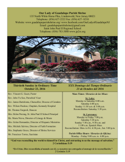 Oct. 23, 2016 - Our Lady of Guadalupe